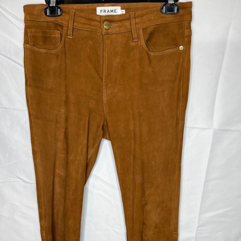 Frame Lamb Nubuck/Suede Le High Skinny Jeans